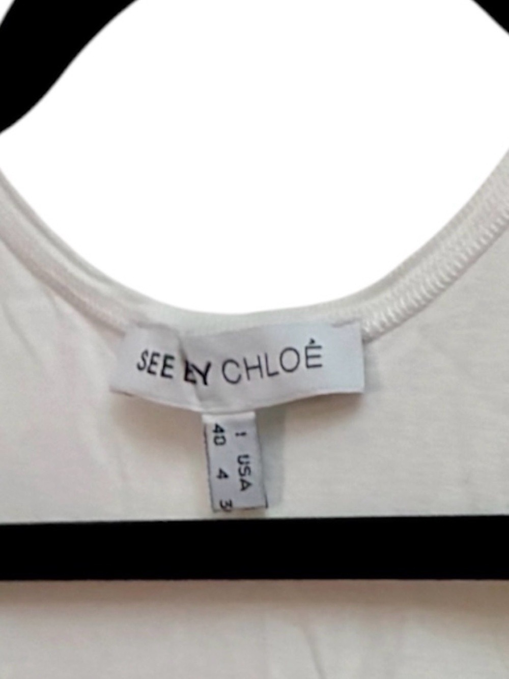 See By Chloe Floral Lace Overlay Tank Top Cream Beige Ivory Size 4 - Picture 2 of 12